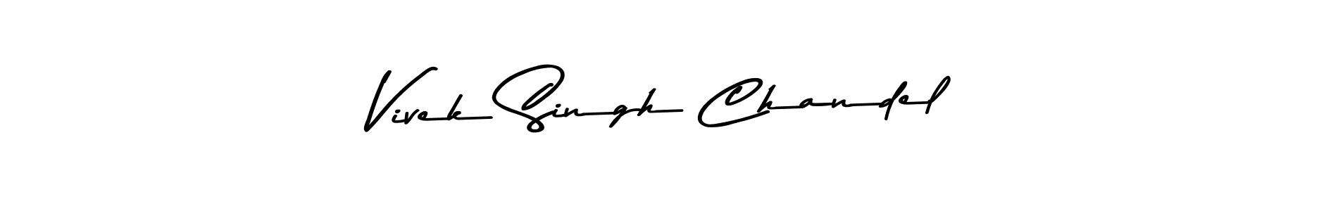 How to make Vivek Singh Chandel name signature. Use Asem Kandis PERSONAL USE style for creating short signs online. This is the latest handwritten sign. Vivek Singh Chandel signature style 9 images and pictures png
