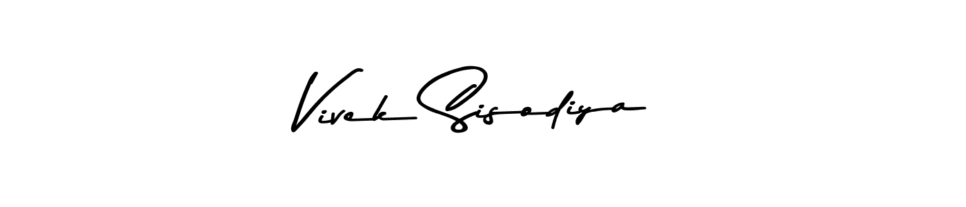 Make a beautiful signature design for name Vivek Sisodiya. With this signature (Asem Kandis PERSONAL USE) style, you can create a handwritten signature for free. Vivek Sisodiya signature style 9 images and pictures png