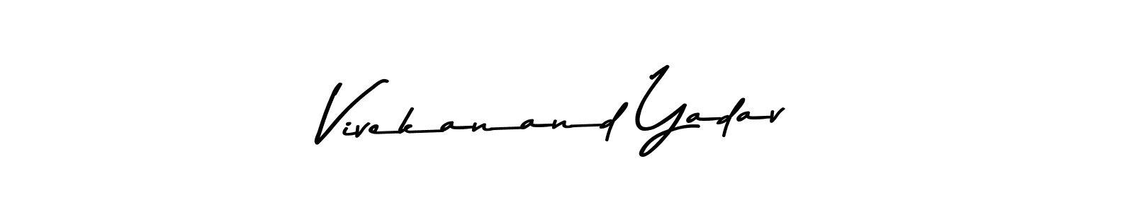 The best way (Asem Kandis PERSONAL USE) to make a short signature is to pick only two or three words in your name. The name Vivekanand Yadav include a total of six letters. For converting this name. Vivekanand Yadav signature style 9 images and pictures png