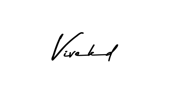 The best way (Asem Kandis PERSONAL USE) to make a short signature is to pick only two or three words in your name. The name Vivekd include a total of six letters. For converting this name. Vivekd signature style 9 images and pictures png
