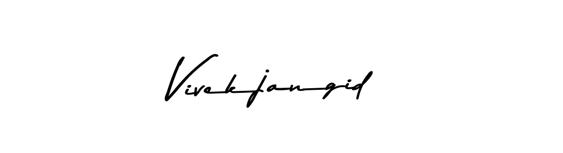 Make a beautiful signature design for name Vivekjangid. With this signature (Asem Kandis PERSONAL USE) style, you can create a handwritten signature for free. Vivekjangid signature style 9 images and pictures png