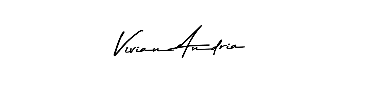 You should practise on your own different ways (Asem Kandis PERSONAL USE) to write your name (Vivian Andria) in signature. don't let someone else do it for you. Vivian Andria signature style 9 images and pictures png