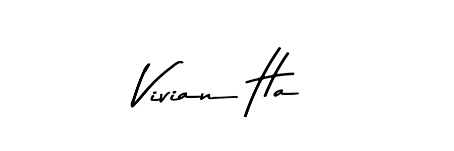 How to make Vivian Ha name signature. Use Asem Kandis PERSONAL USE style for creating short signs online. This is the latest handwritten sign. Vivian Ha signature style 9 images and pictures png
