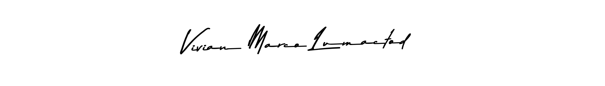 Make a beautiful signature design for name Vivian Marco Lumactod. With this signature (Asem Kandis PERSONAL USE) style, you can create a handwritten signature for free. Vivian Marco Lumactod signature style 9 images and pictures png