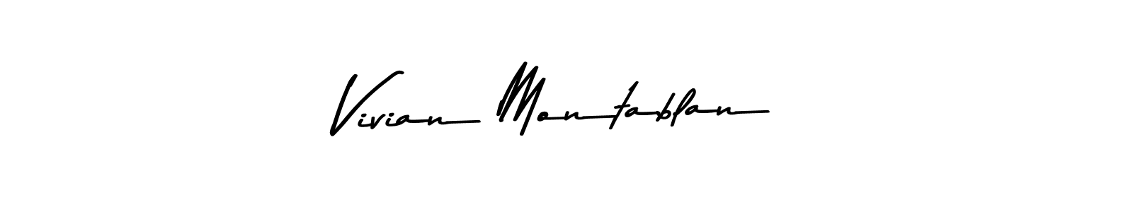 How to make Vivian Montablan name signature. Use Asem Kandis PERSONAL USE style for creating short signs online. This is the latest handwritten sign. Vivian Montablan signature style 9 images and pictures png