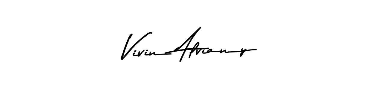 The best way (Asem Kandis PERSONAL USE) to make a short signature is to pick only two or three words in your name. The name Vivin Alviany include a total of six letters. For converting this name. Vivin Alviany signature style 9 images and pictures png
