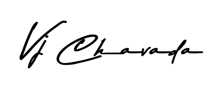 How to make Vj Chavada name signature. Use Asem Kandis PERSONAL USE style for creating short signs online. This is the latest handwritten sign. Vj Chavada signature style 9 images and pictures png