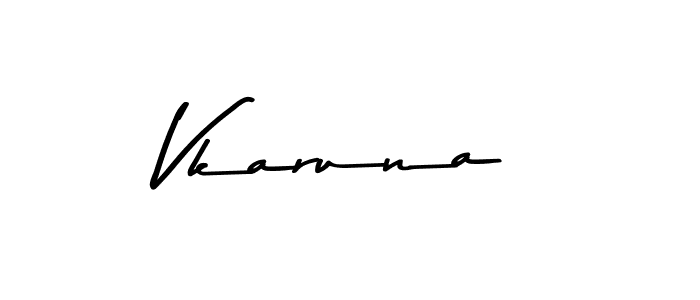 Create a beautiful signature design for name Vkaruna. With this signature (Asem Kandis PERSONAL USE) fonts, you can make a handwritten signature for free. Vkaruna signature style 9 images and pictures png