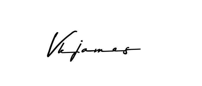 Create a beautiful signature design for name Vkjames. With this signature (Asem Kandis PERSONAL USE) fonts, you can make a handwritten signature for free. Vkjames signature style 9 images and pictures png