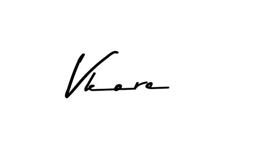 Create a beautiful signature design for name Vkore. With this signature (Asem Kandis PERSONAL USE) fonts, you can make a handwritten signature for free. Vkore signature style 9 images and pictures png