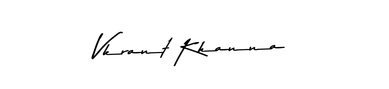 Design your own signature with our free online signature maker. With this signature software, you can create a handwritten (Asem Kandis PERSONAL USE) signature for name Vkrant Khanna. Vkrant Khanna signature style 9 images and pictures png