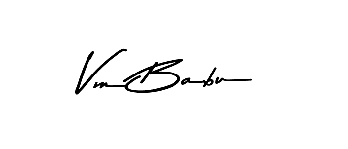 Design your own signature with our free online signature maker. With this signature software, you can create a handwritten (Asem Kandis PERSONAL USE) signature for name Vm Babu. Vm Babu signature style 9 images and pictures png