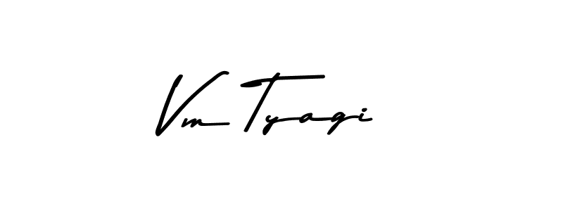 Make a beautiful signature design for name Vm Tyagi. With this signature (Asem Kandis PERSONAL USE) style, you can create a handwritten signature for free. Vm Tyagi signature style 9 images and pictures png