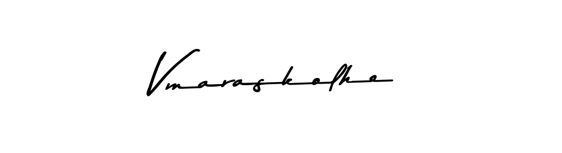 Create a beautiful signature design for name Vmaraskolhe. With this signature (Asem Kandis PERSONAL USE) fonts, you can make a handwritten signature for free. Vmaraskolhe signature style 9 images and pictures png