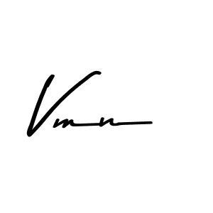 Create a beautiful signature design for name Vmn. With this signature (Asem Kandis PERSONAL USE) fonts, you can make a handwritten signature for free. Vmn signature style 9 images and pictures png