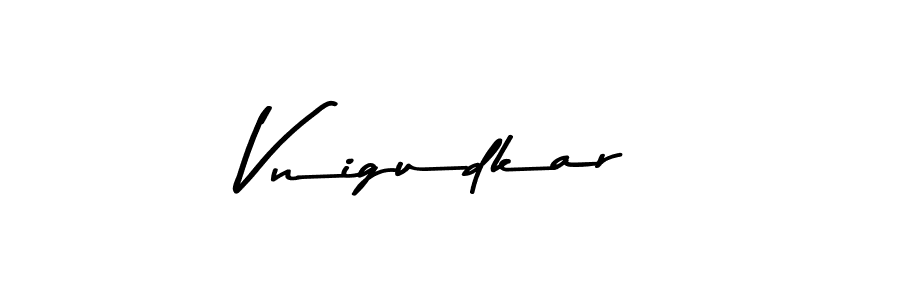 if you are searching for the best signature style for your name Vnigudkar. so please give up your signature search. here we have designed multiple signature styles  using Asem Kandis PERSONAL USE. Vnigudkar signature style 9 images and pictures png
