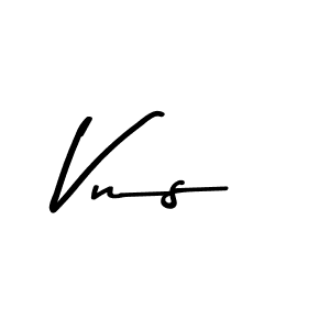 Make a beautiful signature design for name Vns. With this signature (Asem Kandis PERSONAL USE) style, you can create a handwritten signature for free. Vns signature style 9 images and pictures png