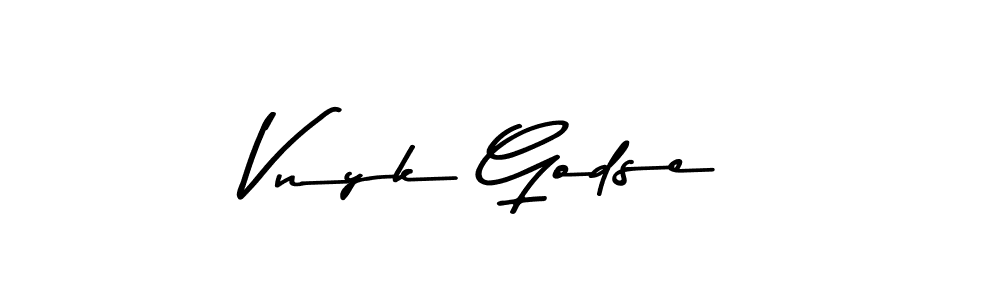 Use a signature maker to create a handwritten signature online. With this signature software, you can design (Asem Kandis PERSONAL USE) your own signature for name Vnyk Godse. Vnyk Godse signature style 9 images and pictures png