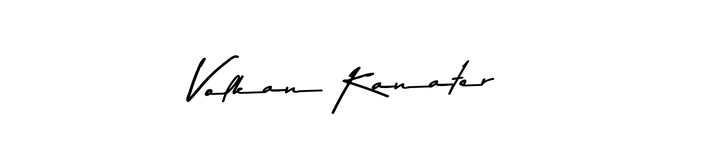 How to make Volkan Kanater name signature. Use Asem Kandis PERSONAL USE style for creating short signs online. This is the latest handwritten sign. Volkan Kanater signature style 9 images and pictures png