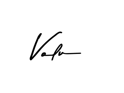 Use a signature maker to create a handwritten signature online. With this signature software, you can design (Asem Kandis PERSONAL USE) your own signature for name Volu. Volu signature style 9 images and pictures png