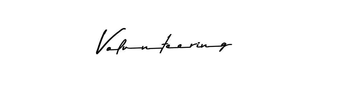 Make a beautiful signature design for name Volunteering. With this signature (Asem Kandis PERSONAL USE) style, you can create a handwritten signature for free. Volunteering signature style 9 images and pictures png