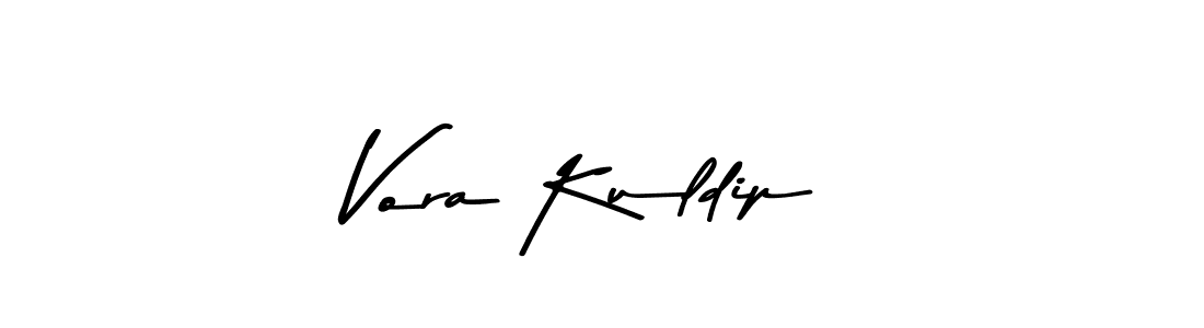 How to make Vora Kuldip name signature. Use Asem Kandis PERSONAL USE style for creating short signs online. This is the latest handwritten sign. Vora Kuldip signature style 9 images and pictures png