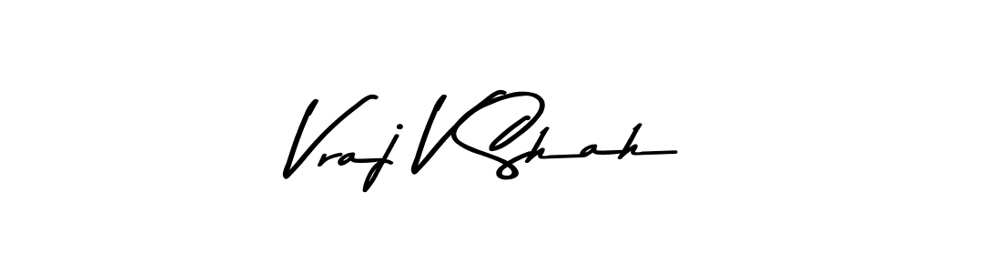 It looks lik you need a new signature style for name Vraj V Shah. Design unique handwritten (Asem Kandis PERSONAL USE) signature with our free signature maker in just a few clicks. Vraj V Shah signature style 9 images and pictures png