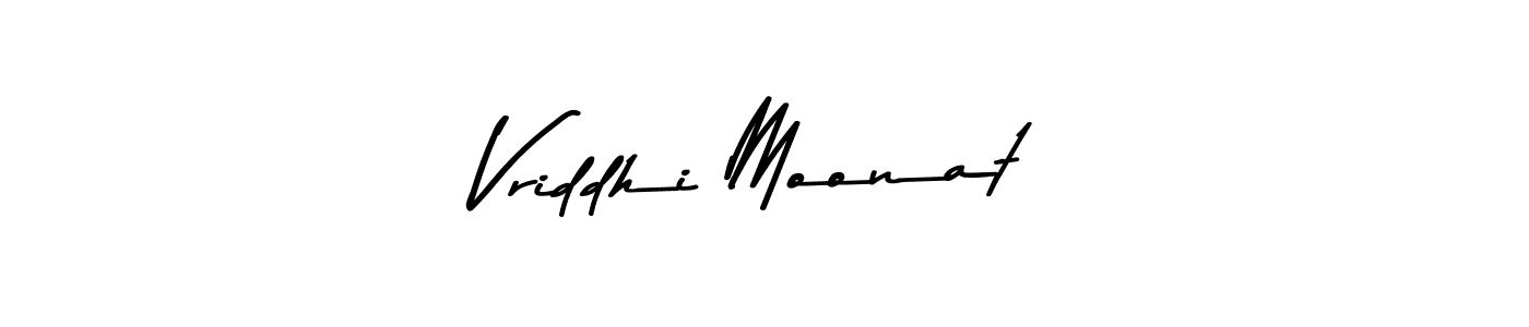 Vriddhi Moonat stylish signature style. Best Handwritten Sign (Asem Kandis PERSONAL USE) for my name. Handwritten Signature Collection Ideas for my name Vriddhi Moonat. Vriddhi Moonat signature style 9 images and pictures png