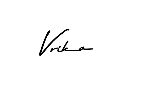 Make a beautiful signature design for name Vrika. With this signature (Asem Kandis PERSONAL USE) style, you can create a handwritten signature for free. Vrika signature style 9 images and pictures png