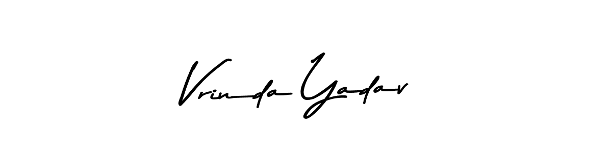 Create a beautiful signature design for name Vrinda Yadav. With this signature (Asem Kandis PERSONAL USE) fonts, you can make a handwritten signature for free. Vrinda Yadav signature style 9 images and pictures png