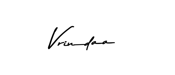 How to make Vrindaa name signature. Use Asem Kandis PERSONAL USE style for creating short signs online. This is the latest handwritten sign. Vrindaa signature style 9 images and pictures png