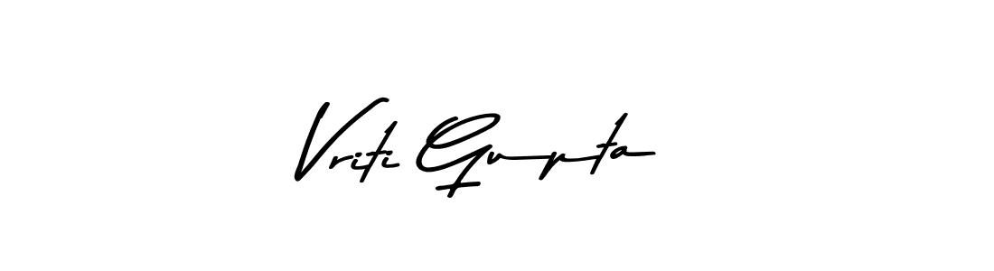 Create a beautiful signature design for name Vriti Gupta. With this signature (Asem Kandis PERSONAL USE) fonts, you can make a handwritten signature for free. Vriti Gupta signature style 9 images and pictures png