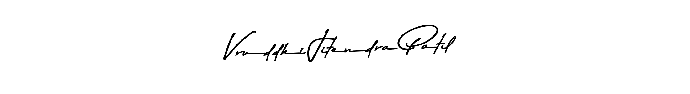 How to make Vruddhi Jitendra Patil name signature. Use Asem Kandis PERSONAL USE style for creating short signs online. This is the latest handwritten sign. Vruddhi Jitendra Patil signature style 9 images and pictures png