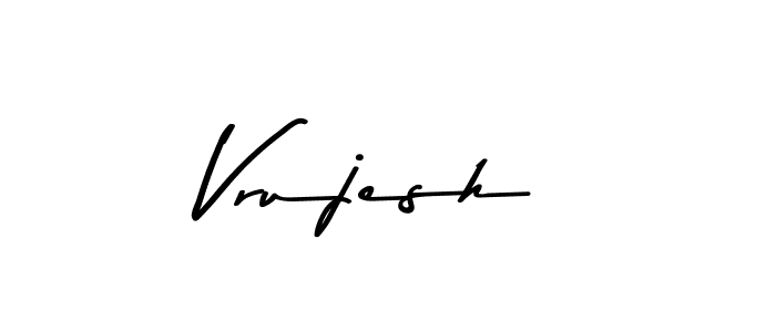 Create a beautiful signature design for name Vrujesh. With this signature (Asem Kandis PERSONAL USE) fonts, you can make a handwritten signature for free. Vrujesh signature style 9 images and pictures png