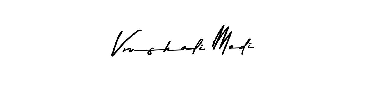 Create a beautiful signature design for name Vrushali Modi. With this signature (Asem Kandis PERSONAL USE) fonts, you can make a handwritten signature for free. Vrushali Modi signature style 9 images and pictures png