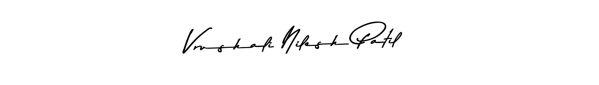 This is the best signature style for the Vrushali Nilesh Patil name. Also you like these signature font (Asem Kandis PERSONAL USE). Mix name signature. Vrushali Nilesh Patil signature style 9 images and pictures png