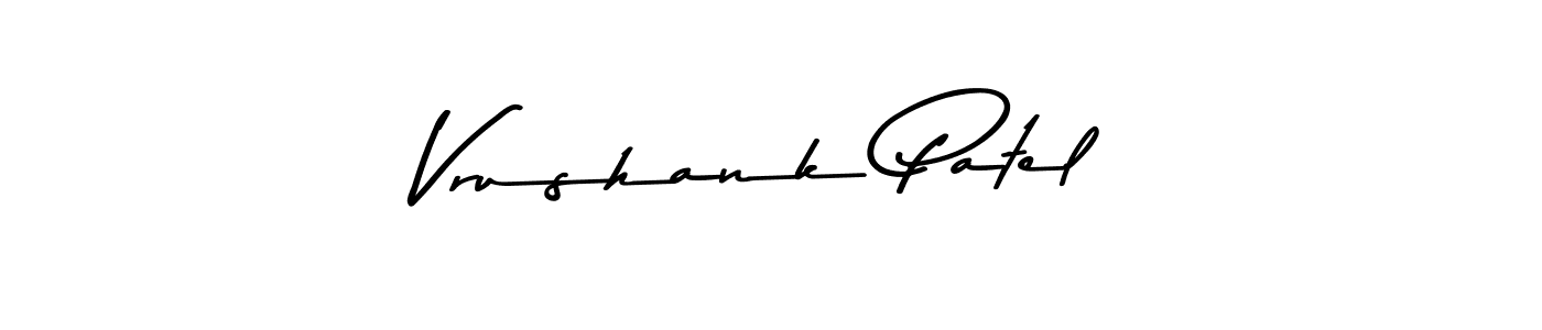 Create a beautiful signature design for name Vrushank Patel. With this signature (Asem Kandis PERSONAL USE) fonts, you can make a handwritten signature for free. Vrushank Patel signature style 9 images and pictures png