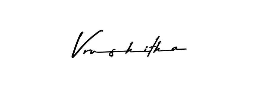 How to make Vrushitha signature? Asem Kandis PERSONAL USE is a professional autograph style. Create handwritten signature for Vrushitha name. Vrushitha signature style 9 images and pictures png