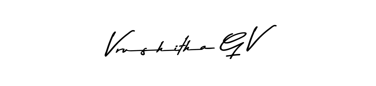 Check out images of Autograph of Vrushitha G V name. Actor Vrushitha G V Signature Style. Asem Kandis PERSONAL USE is a professional sign style online. Vrushitha G V signature style 9 images and pictures png