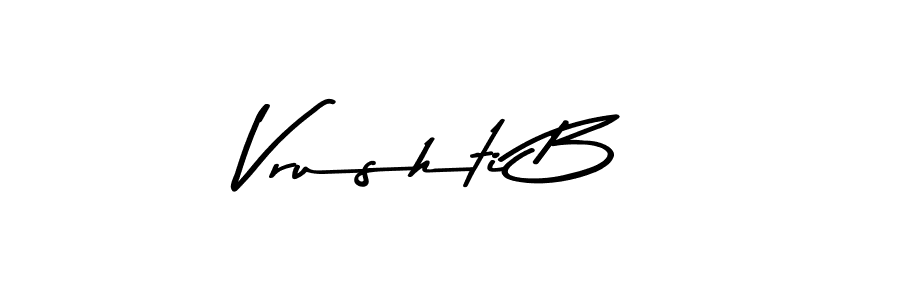 Also You can easily find your signature by using the search form. We will create Vrushti B name handwritten signature images for you free of cost using Asem Kandis PERSONAL USE sign style. Vrushti B signature style 9 images and pictures png