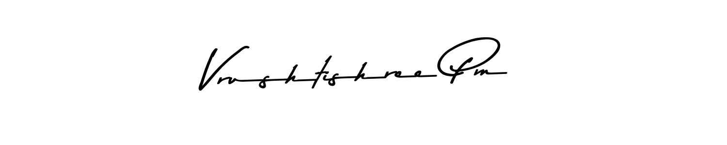 Create a beautiful signature design for name Vrushtishree Pm. With this signature (Asem Kandis PERSONAL USE) fonts, you can make a handwritten signature for free. Vrushtishree Pm signature style 9 images and pictures png