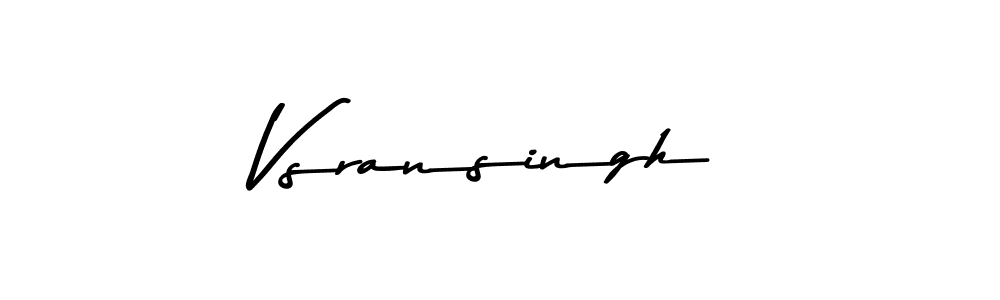 How to make Vsransingh name signature. Use Asem Kandis PERSONAL USE style for creating short signs online. This is the latest handwritten sign. Vsransingh signature style 9 images and pictures png