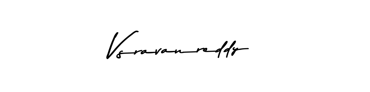 How to make Vsravanreddy name signature. Use Asem Kandis PERSONAL USE style for creating short signs online. This is the latest handwritten sign. Vsravanreddy signature style 9 images and pictures png