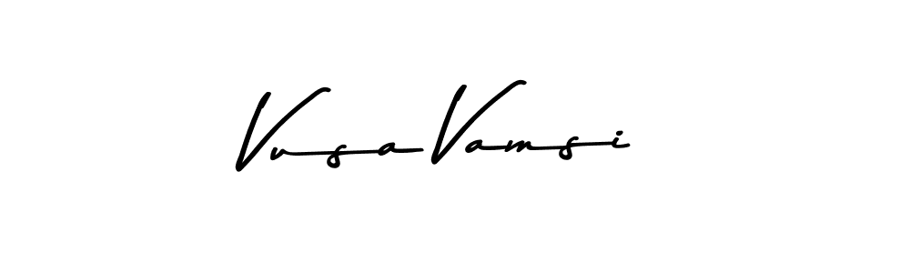 Create a beautiful signature design for name Vusa Vamsi. With this signature (Asem Kandis PERSONAL USE) fonts, you can make a handwritten signature for free. Vusa Vamsi signature style 9 images and pictures png