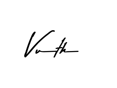 Use a signature maker to create a handwritten signature online. With this signature software, you can design (Asem Kandis PERSONAL USE) your own signature for name Vuth. Vuth signature style 9 images and pictures png