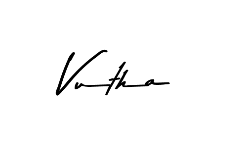 Use a signature maker to create a handwritten signature online. With this signature software, you can design (Asem Kandis PERSONAL USE) your own signature for name Vutha. Vutha signature style 9 images and pictures png