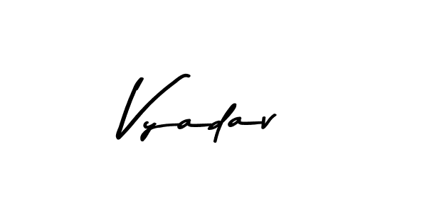 How to make Vyadav name signature. Use Asem Kandis PERSONAL USE style for creating short signs online. This is the latest handwritten sign. Vyadav signature style 9 images and pictures png