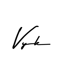 Design your own signature with our free online signature maker. With this signature software, you can create a handwritten (Asem Kandis PERSONAL USE) signature for name Vyk. Vyk signature style 9 images and pictures png