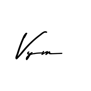 Make a beautiful signature design for name Vym. With this signature (Asem Kandis PERSONAL USE) style, you can create a handwritten signature for free. Vym signature style 9 images and pictures png
