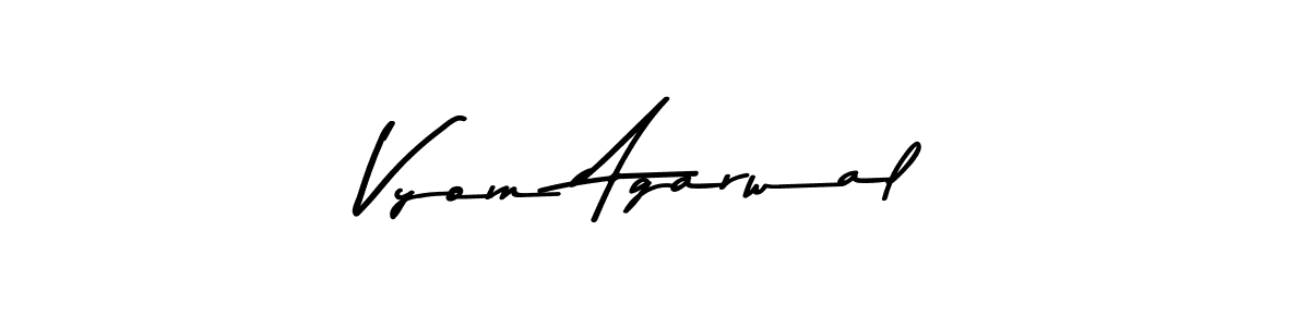 Also You can easily find your signature by using the search form. We will create Vyom Agarwal name handwritten signature images for you free of cost using Asem Kandis PERSONAL USE sign style. Vyom Agarwal signature style 9 images and pictures png